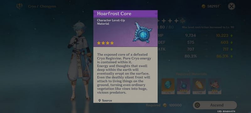 Hoarfrost Core- Character ascension material