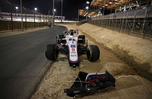 Nikita Mazepin crashed out on Lap 1. Photo: Bryn Lennon/Getty Images.