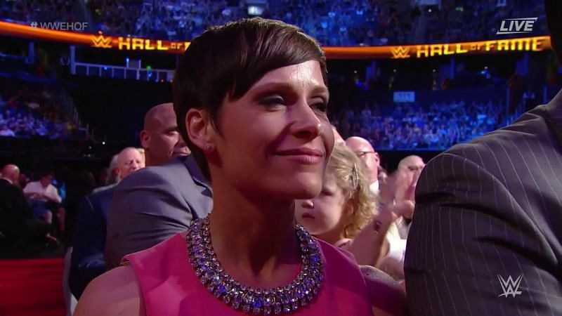 Molly Holly at the WWE Hall of Fame ceremony