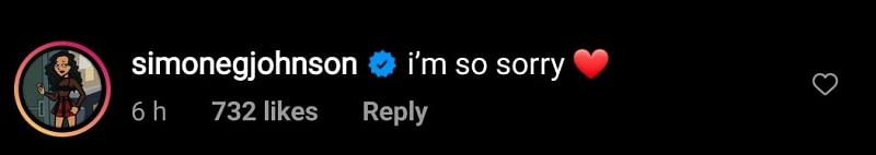 Simone Johnson&#039;s reaction