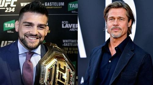 Kelvin Gastelum (left); Brad Pitt (right)