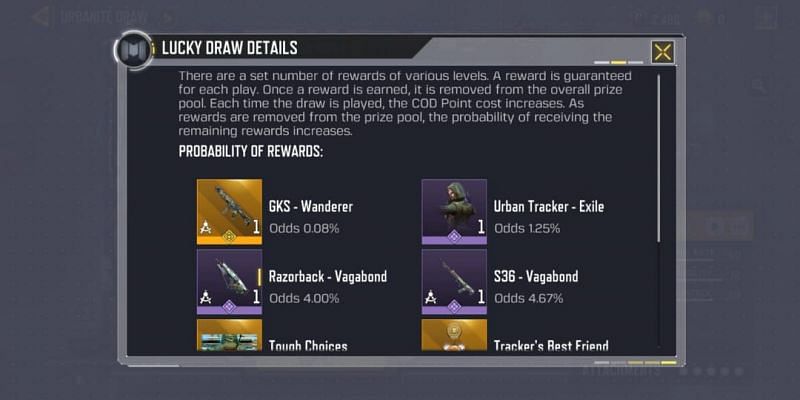 Rewards and price of each turn will be random depending on the previous draw