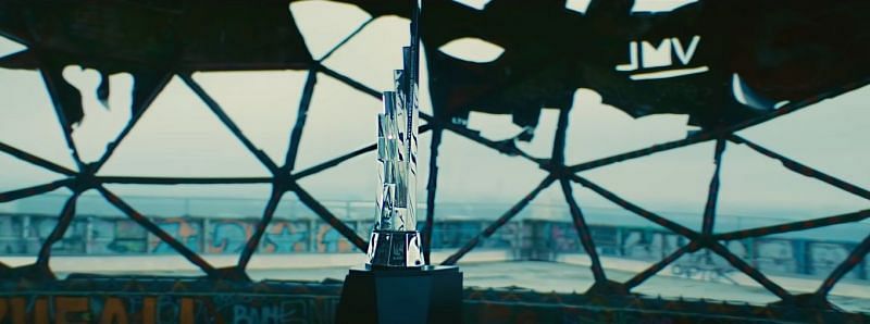 Visual from the &quot;Crown&quot; music video featuring the LEC trophy (Screengrab Via LEC YouTube channel)