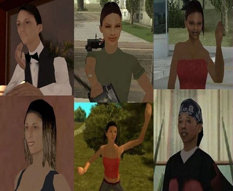 Players can start relationships with a number of characters in GTA San Andreas (Image via Carnagepc5, YouTube)