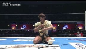 Kota Ibushi defends the IWGP Heavyweight and Intercontinental Championships for the final time in history