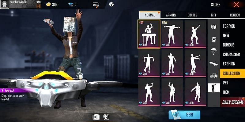 Free Fire Emotes