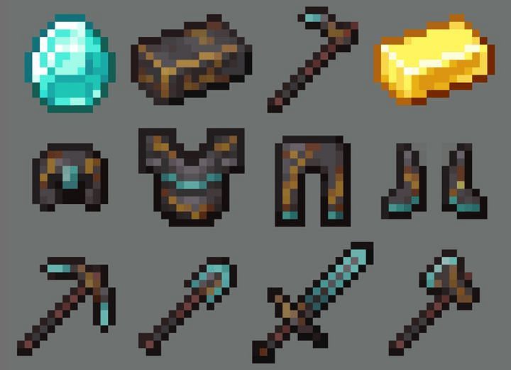 Netherite tools in Minecraft (Image via medium)