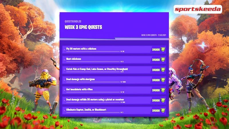 Season 6 Week 3 Challenge In Fortnite Fortnite Season 6 Week 3 Challenges Full List Of Quests More Than 300 000 Xp To Be Earned