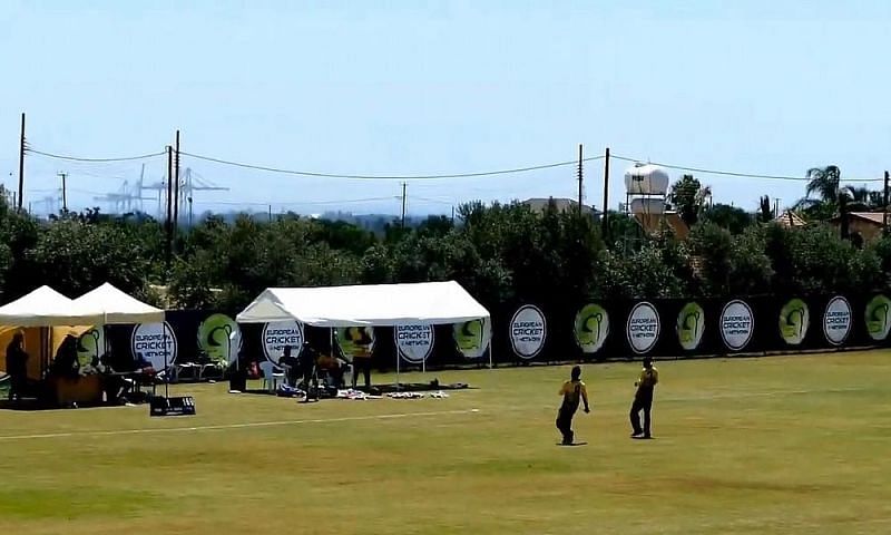 A snap from European Cricket Series 2021