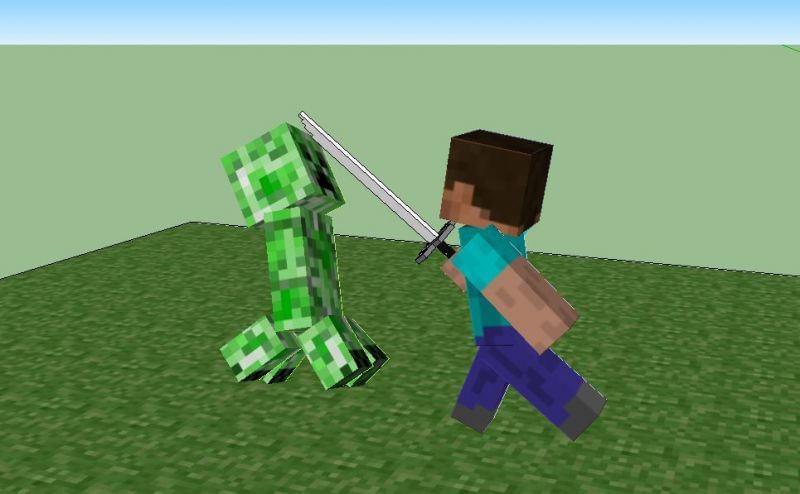 Creeper vs Steve (Image via stookam.deviantart.com)