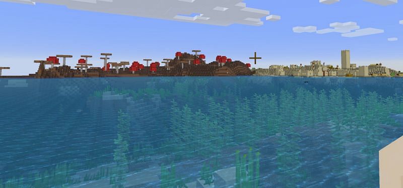 View of seed from spawn (Image via Minecraft)