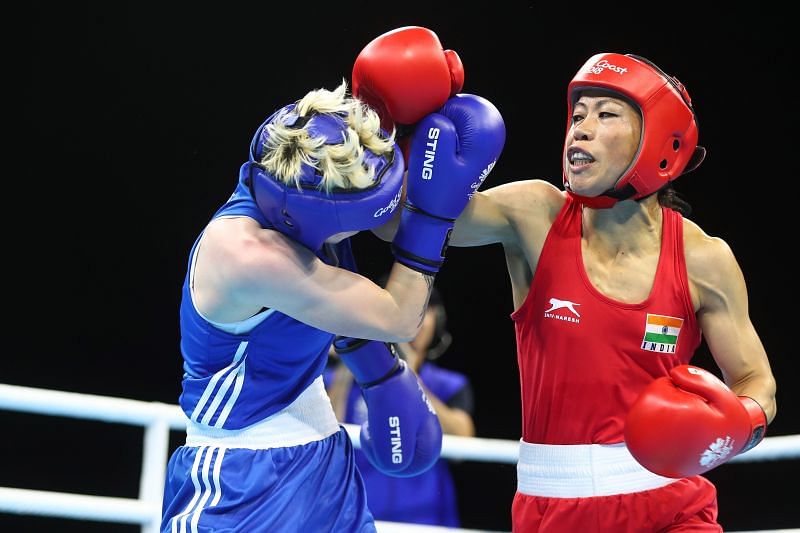 Mary Kom (in red) is one of the nine Indian boxers to have qualified for the Tokyo Olympics