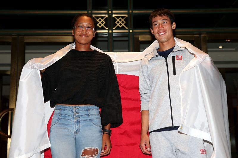 Kei Nishikori and Naomi Osaka at the 2018 US Open in New York City