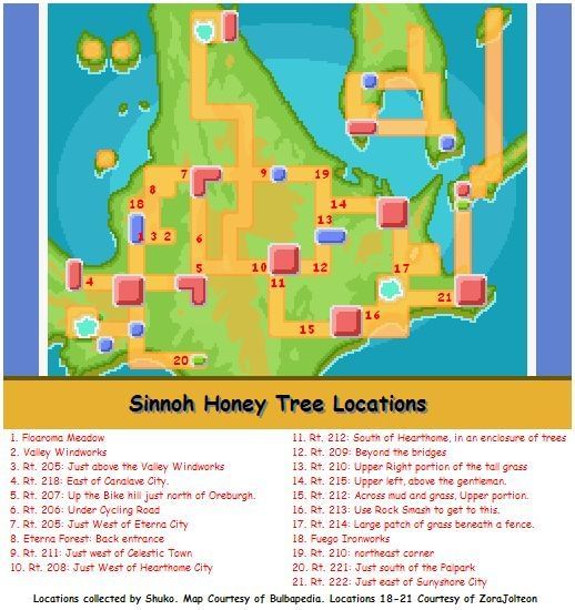 How to use Honey Trees in Pokemon Diamond and Pearl