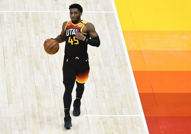 Donovan Mitchell #45 of the Utah Jazz.