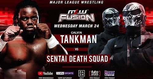 MLW Fusion Match three: Calvin tankman vs. Sentai Death Soldier
