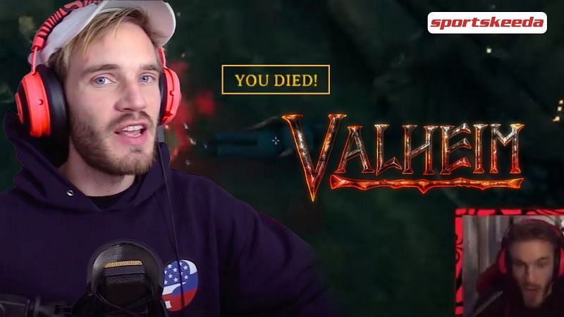 PewDiePie dies in Valheim after a rookie mistake (Image via Sportskeeda)