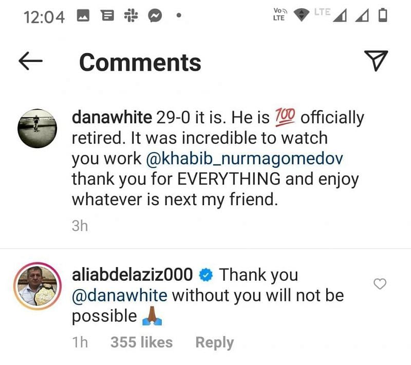 Screenshot of Ali Abdelziz's comment