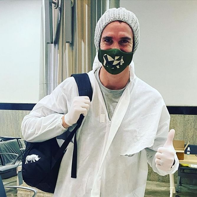 Kevin Pietersen lands in Raipur for Road Safety World Series 2021