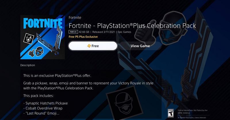 The PlayStation Plus Celebration Pack for Fortnite Season 6 (Image via Sony - PlayStation Store)