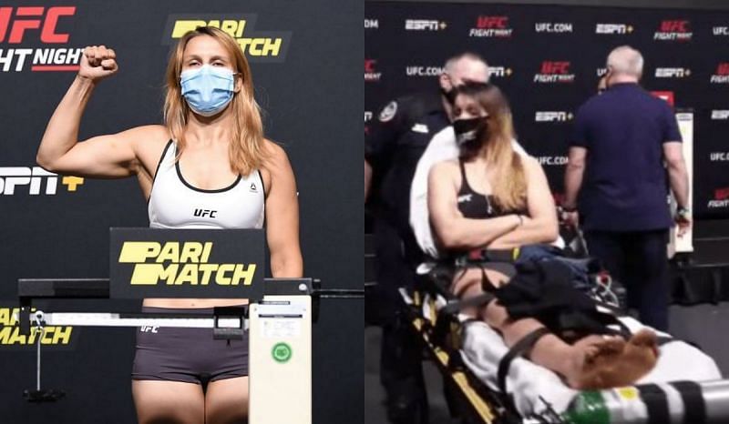 Julija Stoliarenko at UFC Vegas 22 weigh in