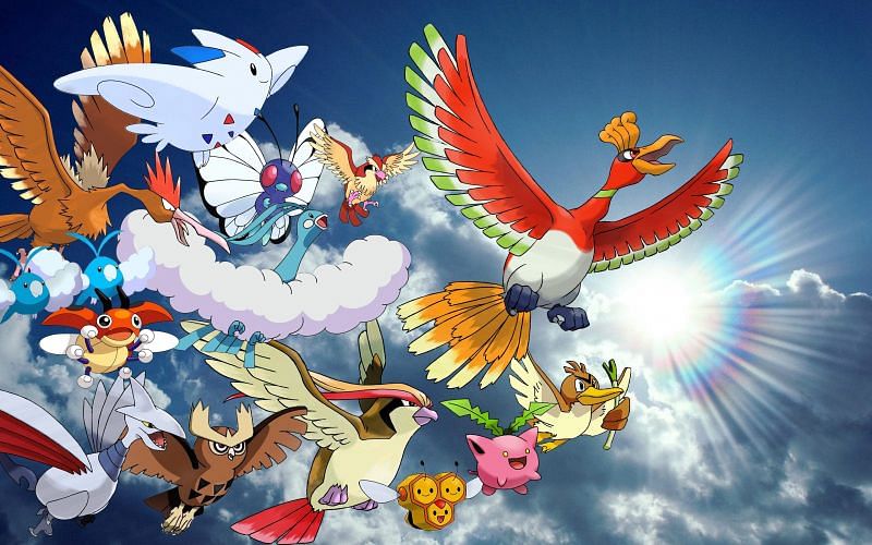 Most Flying-type moves don&#039;t hit much without some type of drawback in Pokemon (Image via WallpaperAccess)