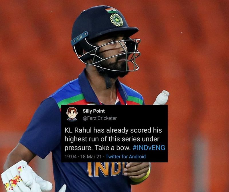 KL Rahul was dismissed cheaply in the 4th T20I between India and England