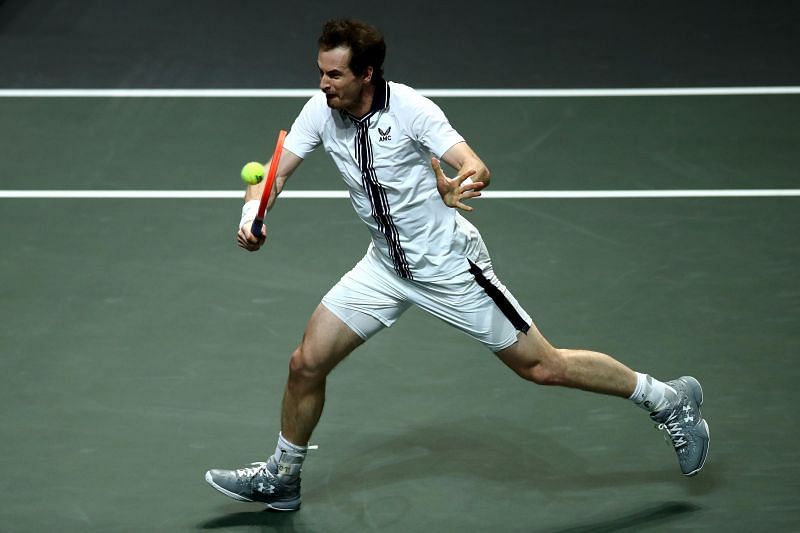 Andy Murray in action at the Rotterdam event