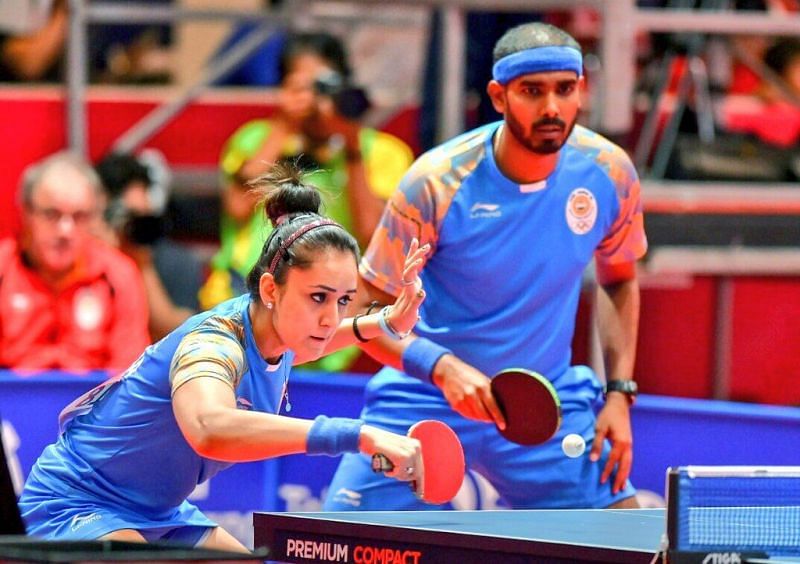 Manika Batra (L) and Sharath Kamal have qualified for Tokyo Olympics mixed doubles. (Source: Twitter)