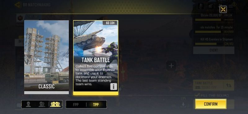 New BR Tank Battle Mode