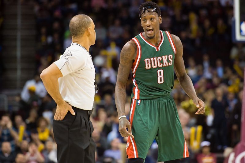 Larry Sanders playing for the Milwaukee Bucks