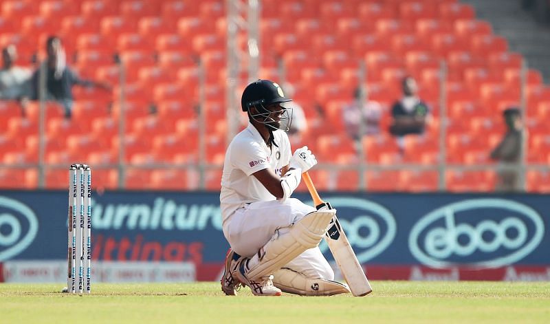 Washington Sundar scored an unbeaten 96 in India&#039;s first innings of the final Test against England
