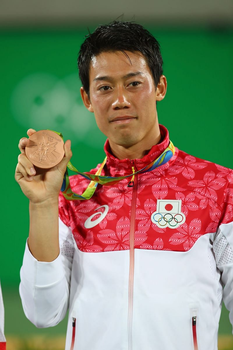 Bronze medalist Kei Nishikori at the Rio 2016 Olympic Games
