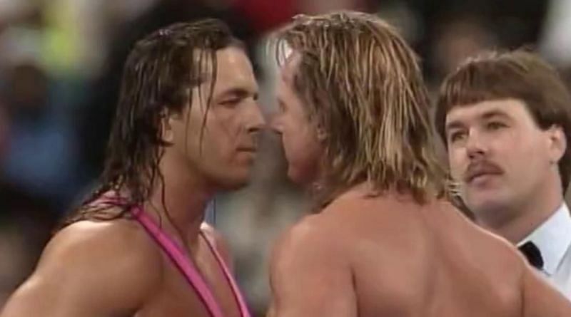 Bret The Hitman Hart challenger Rowdy Roddy Piper for the WWE Intercontinental Championship at WrestleMania 8
