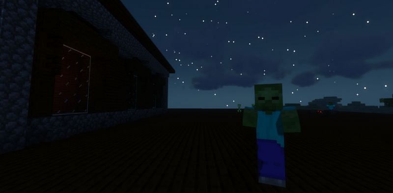 Shown: A group of zombies appearing on top of a woodland mansion (Image via Minecraft)