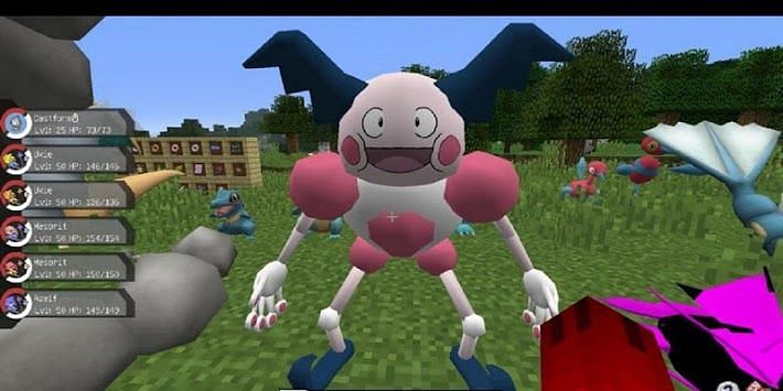 A friendly looking Mr. Mime creating a barrier in front of the player (Image via u/LordTouchMe30 on Reddit)