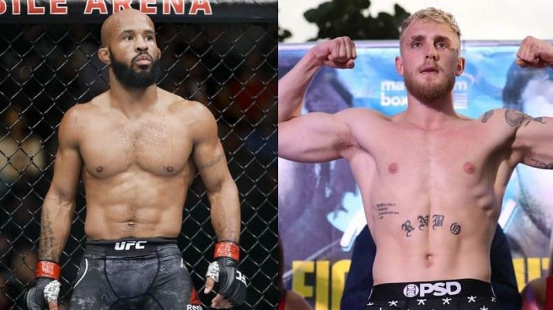 Demetrious Johnson (left); Jake Paul (right)