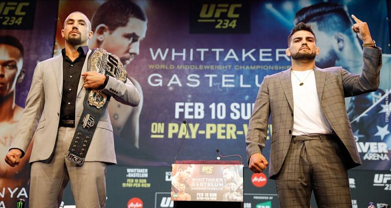 Robert Whittaker and Kelvin Gastelum were scheduled to fight at UFC 234 in 2019