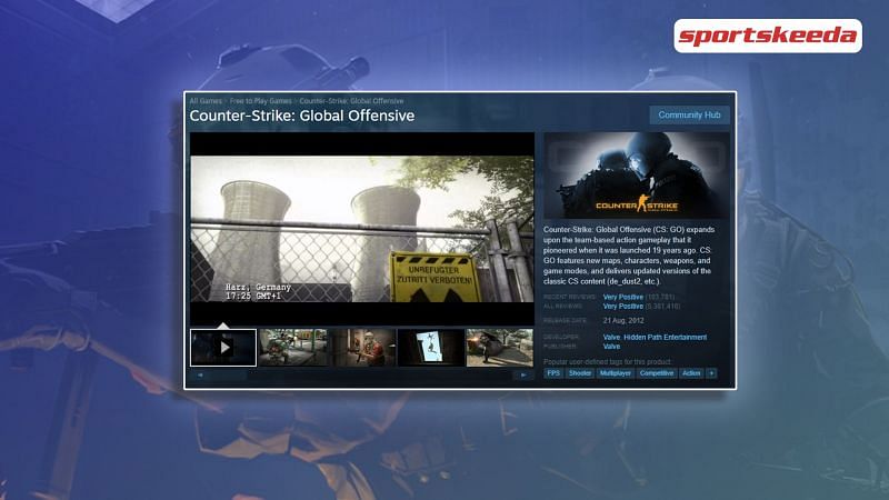 Counter-Strike: Global Offensive was removed from the Steam Store (Image via Sportskeeda)