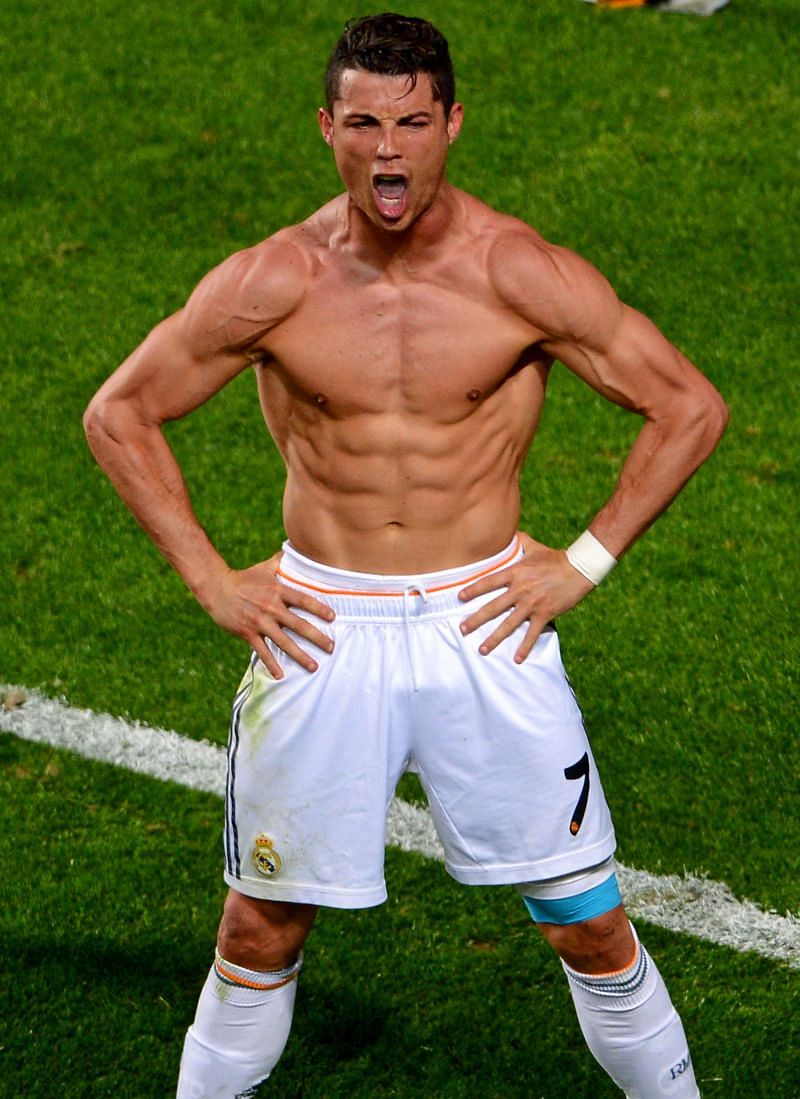 Ronaldo after scoring Real Madrid&#039;s fourth goal in the UCL Final