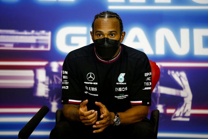 Lewis Hamilton didn&#039;t think he would be able to hold off Max Verstappen at the end of the race. Photo: Andy Hone/Getty Images.