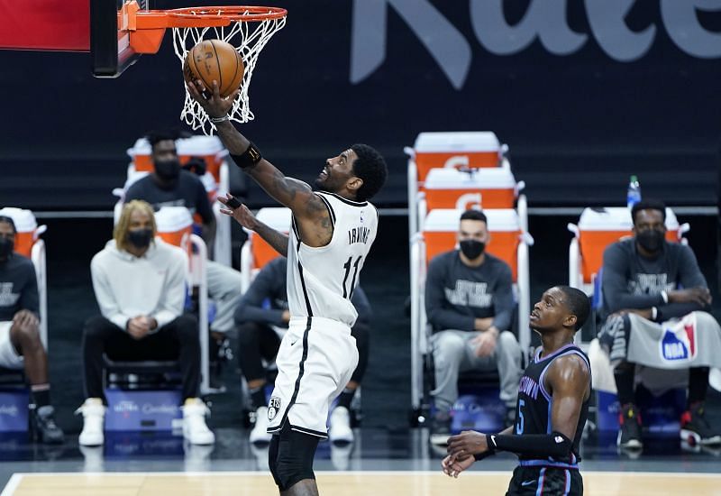Kyrie Irving in action for the Brooklyn Nets