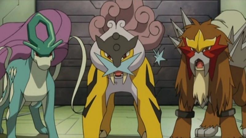 Suicune, Raikou, and Entei; respectively (Image via The Pokemon Company)