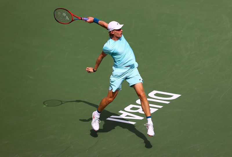 Denis Shapovalov hits a backhand