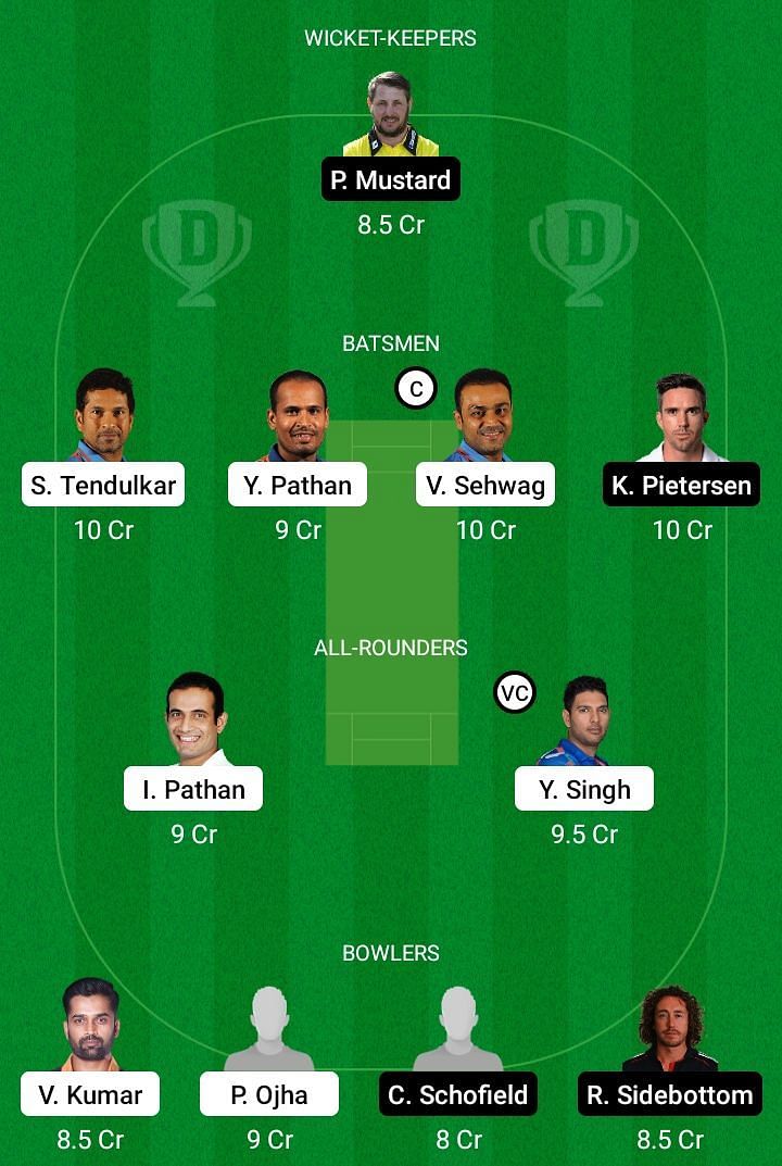 India Legends vs England Legends Dream11 Team Prediction