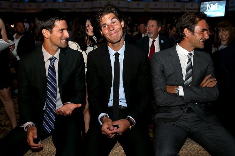 Novak Djokovic, Rafael Nadal and Roger Federer