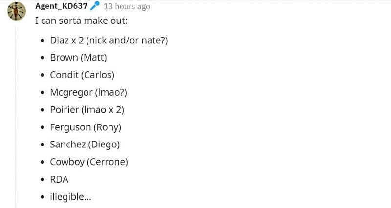 Another user pointed out that Eddie Alvarez and Anthony Pettis are the other two fighters on the list