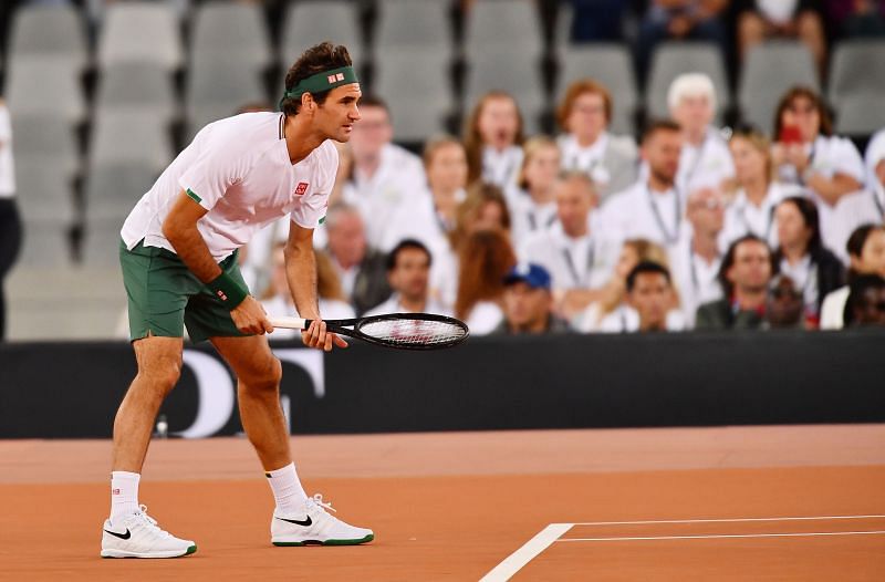 Roger Federer during the Match in Africa at Cape Town, South Africa