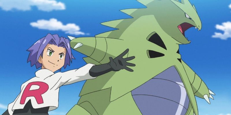 James of Team Rocket and his Tyranitar in the anime (Image via The Pokemon Company)