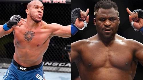 Ciryl Gane (left); Francis Ngannou (right)